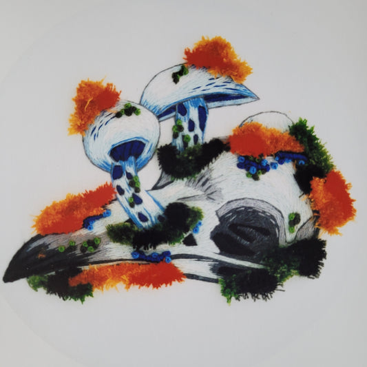 Indigo Milkcap | 6x6 Matte Embroidery Art Print