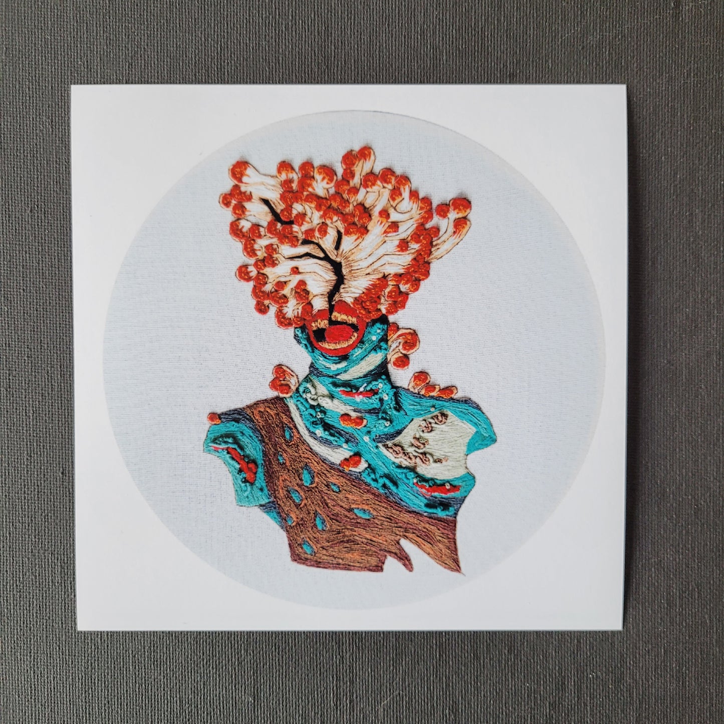 Clicker | 6x6 Matte Embroidery Art Print