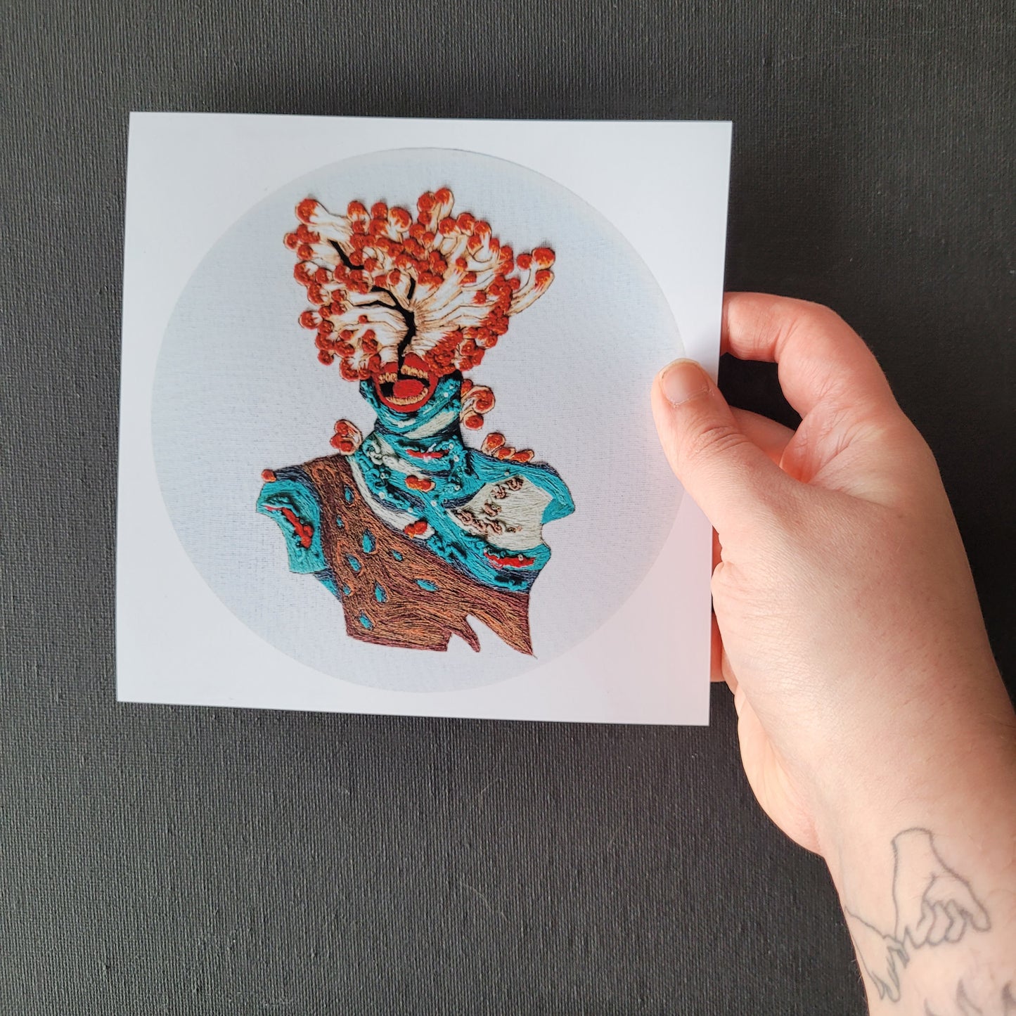 Clicker | 6x6 Matte Embroidery Art Print