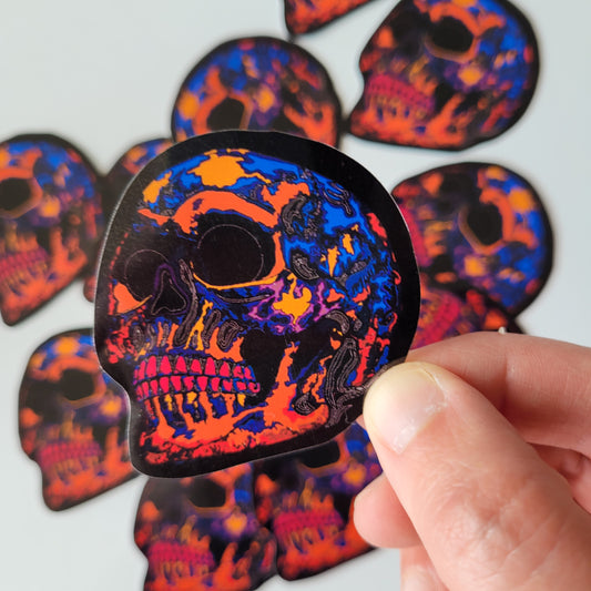 Neon Skull | Waterproof Vinyl Sticker