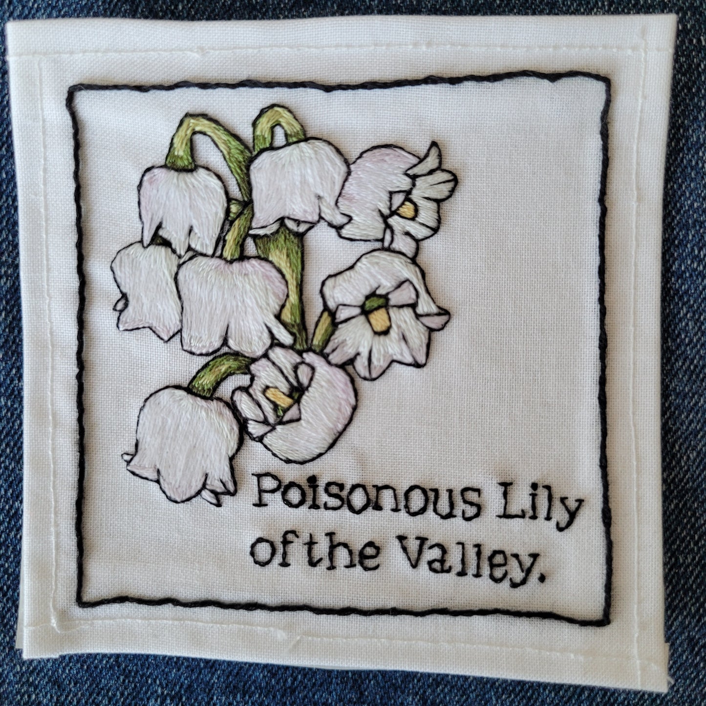 Lily of the Valley | Hand Embroidered Iron-on Patch