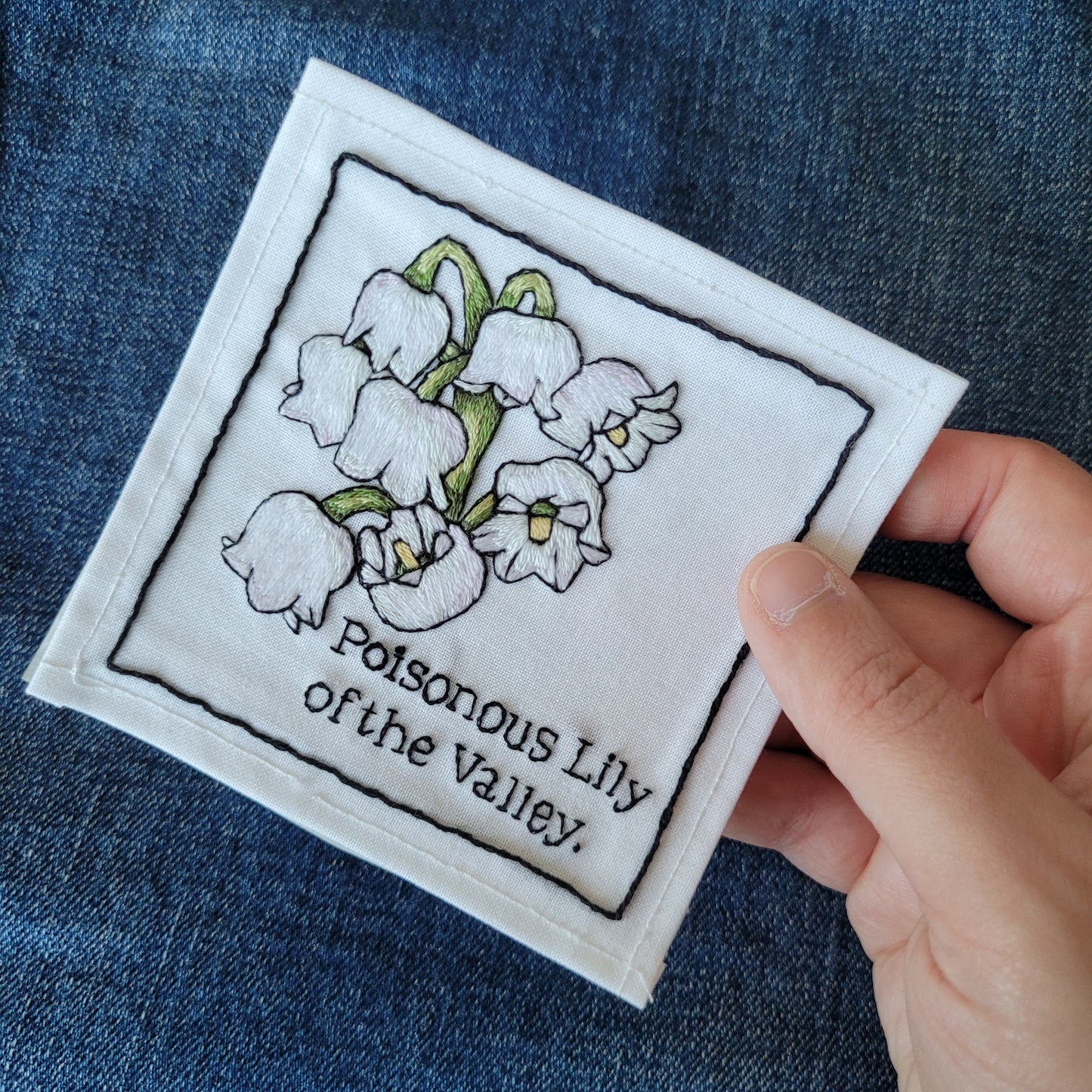 Lily of the Valley | Hand Embroidered Iron-on Patch