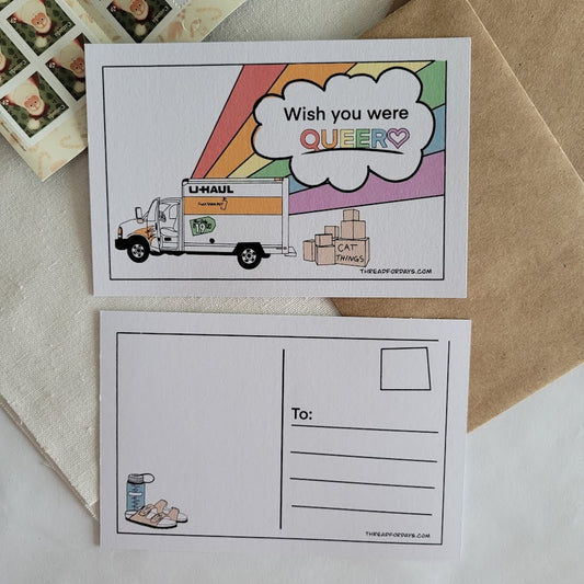 front and back of with you were queer postcard