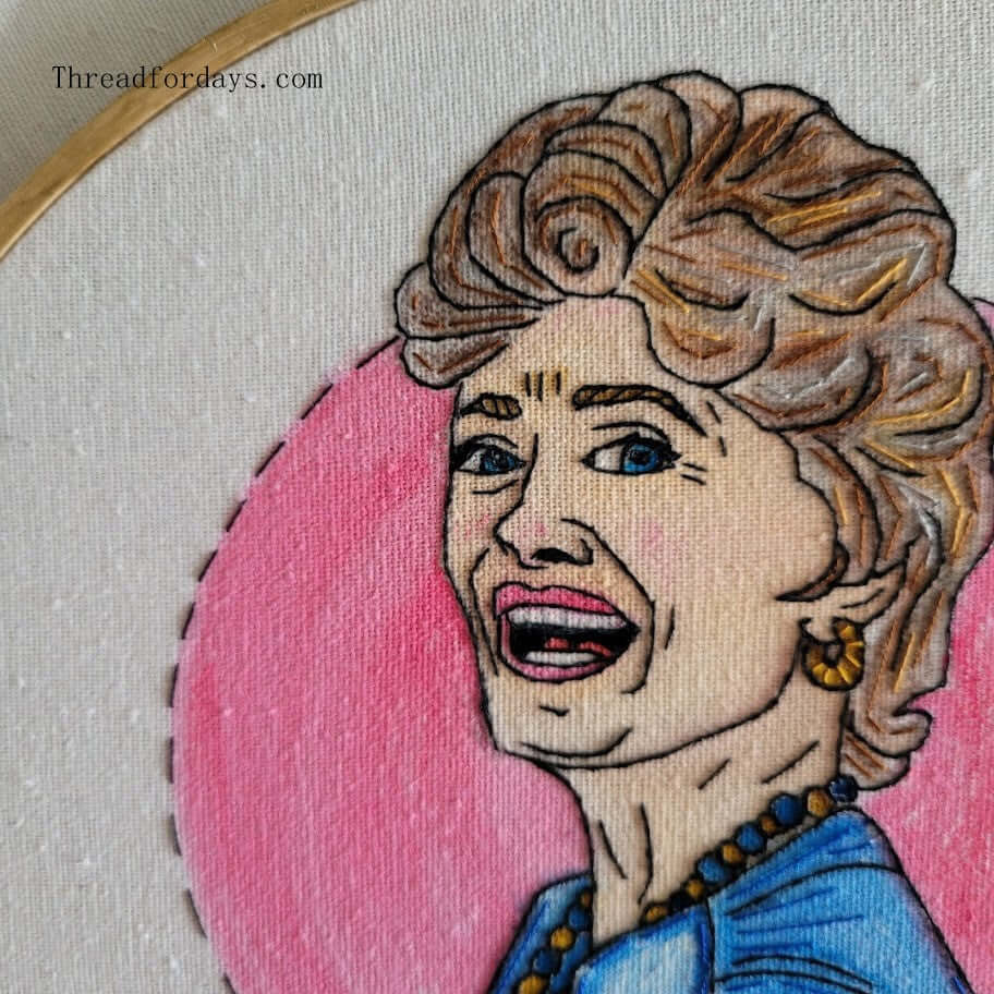 close up of blanche Devereaux hoop