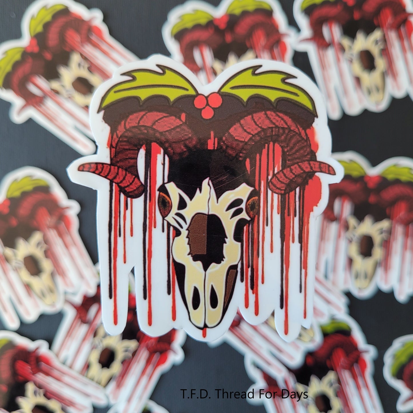 close up krampus sticker