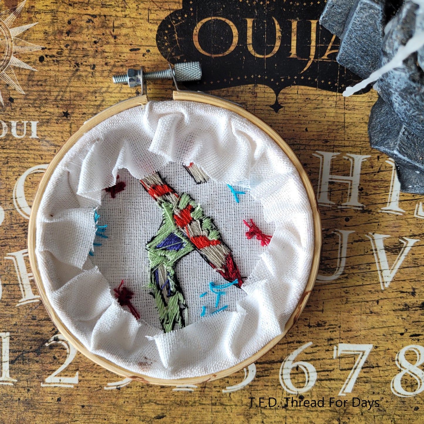 back of zombie christmas hoop