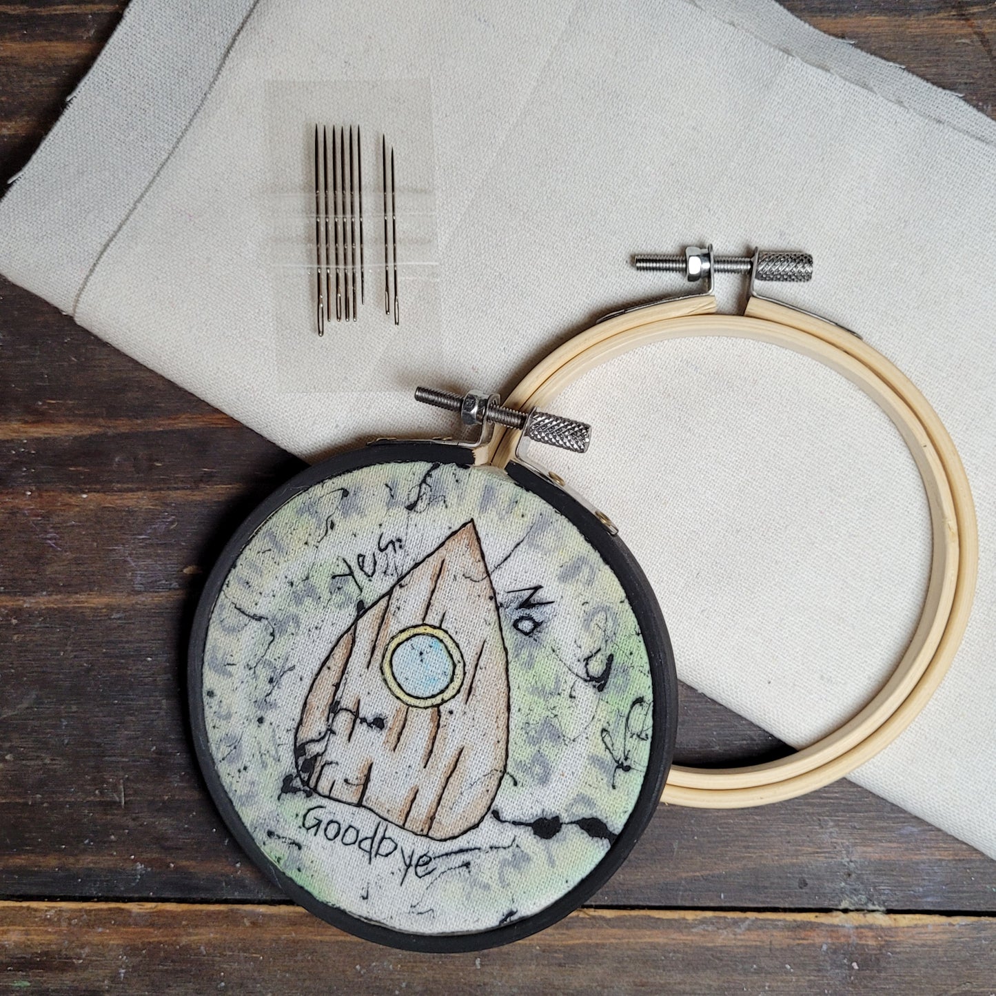 ouija planchette with "yes" "no"