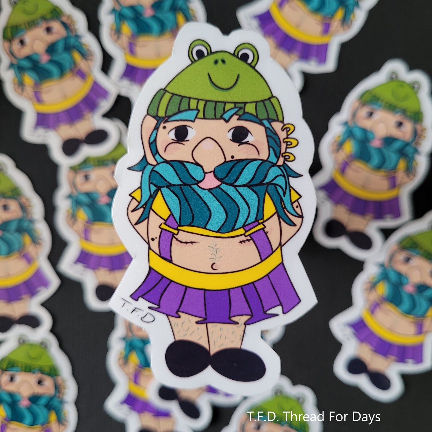 close up of non-binary gnome sticker