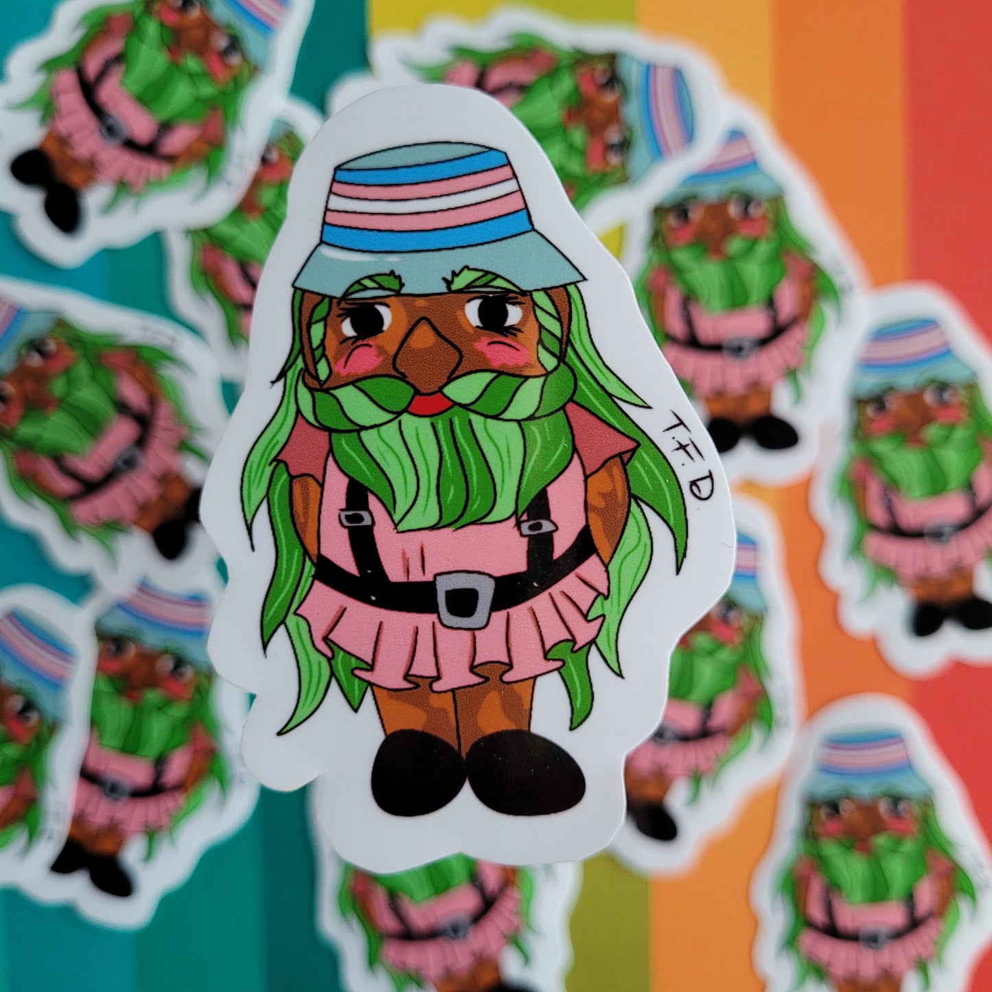 close up of trans gnome