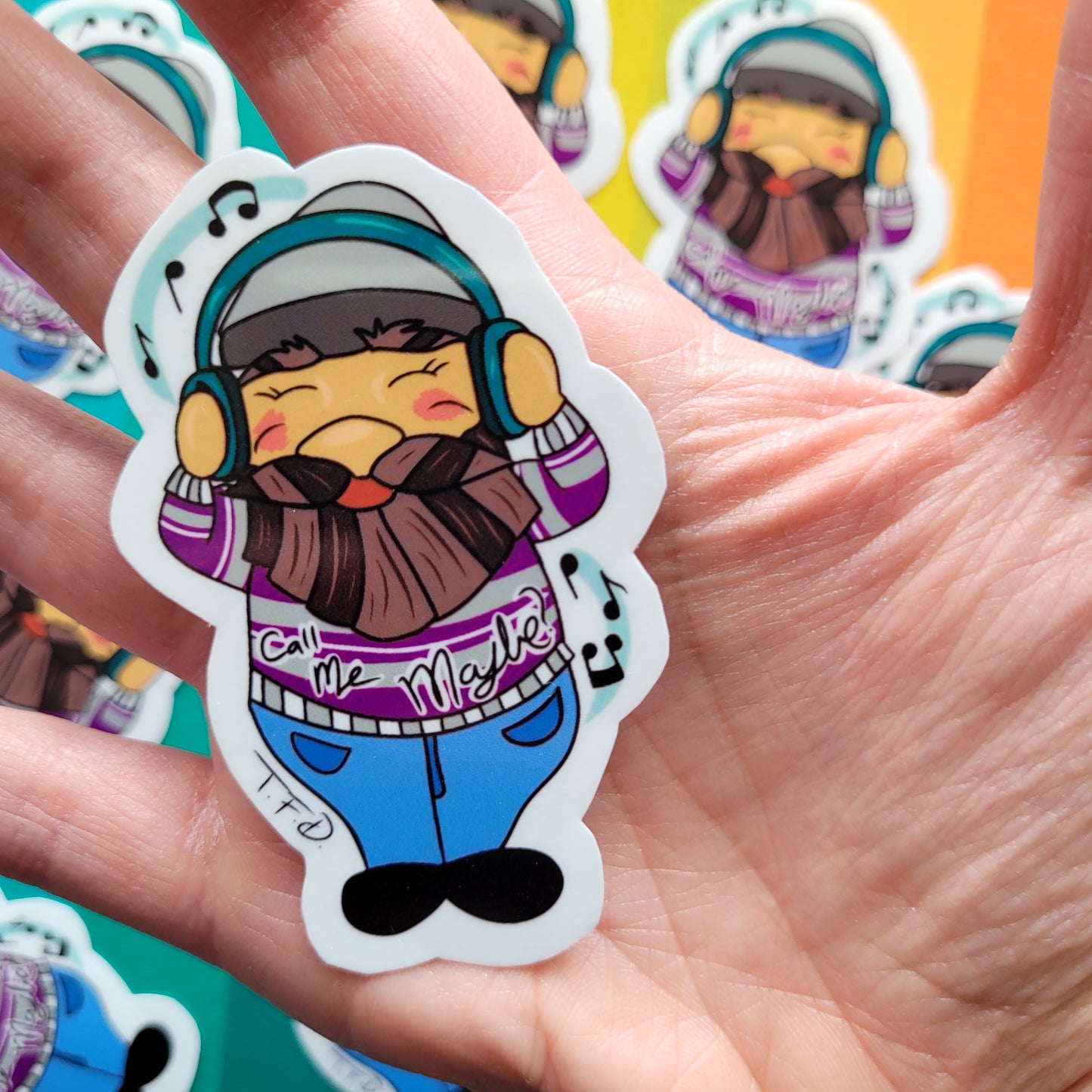 greysexual gnome in palm of hands to indicate size