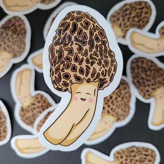 close up of morel sticker
