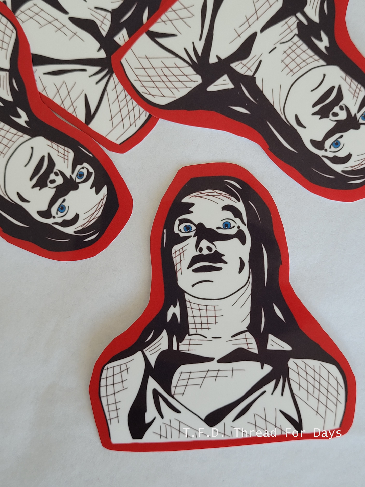 carrie sticker on white background