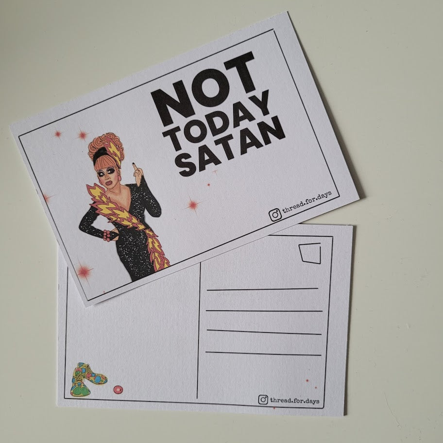 front and back of Bianca Del Rio postcard