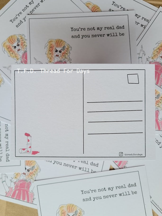 back of lil poundcake postcard