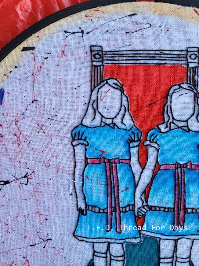 close up on shining twins embroidery stitches