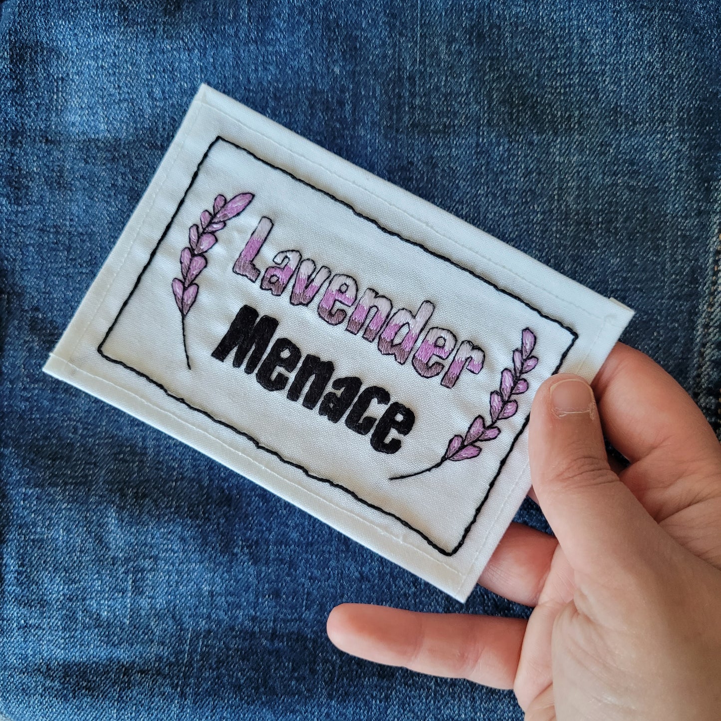 Lavender Menace | hand Embroidered Iron-on Patch