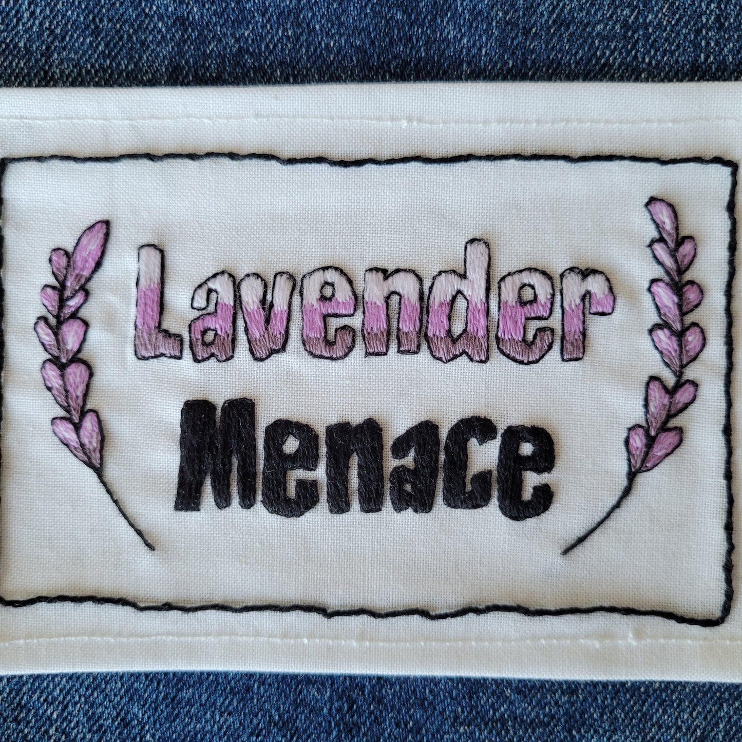 Lavender Menace | hand Embroidered Iron-on Patch