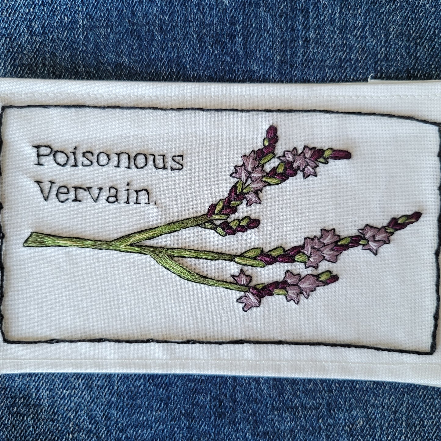Vervain | hand Embroidered iron-on Patch