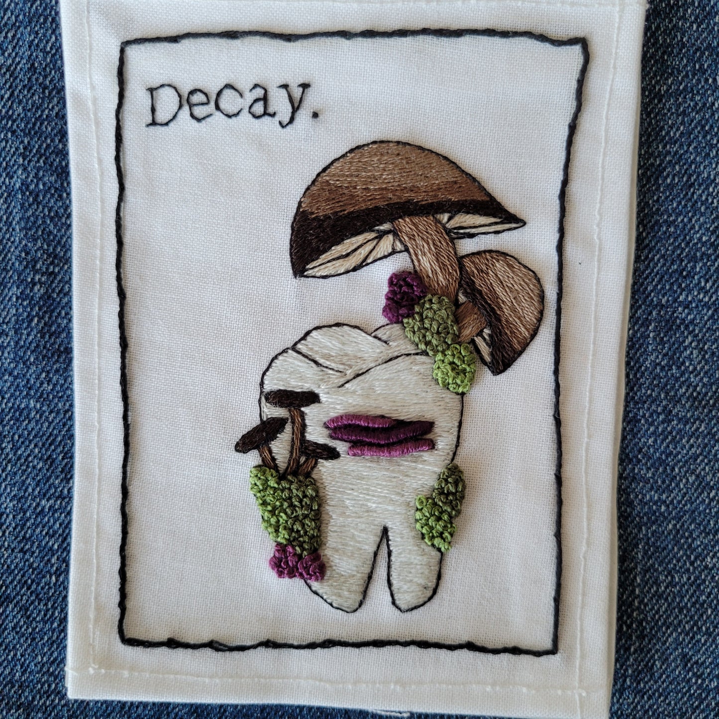 Decay | Hand Embroidered Iron-on Patch