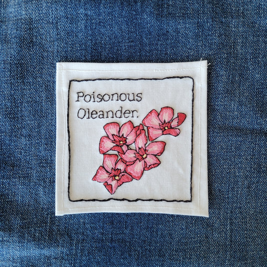 Oleander | Hand Embroidered Iron-on Patch