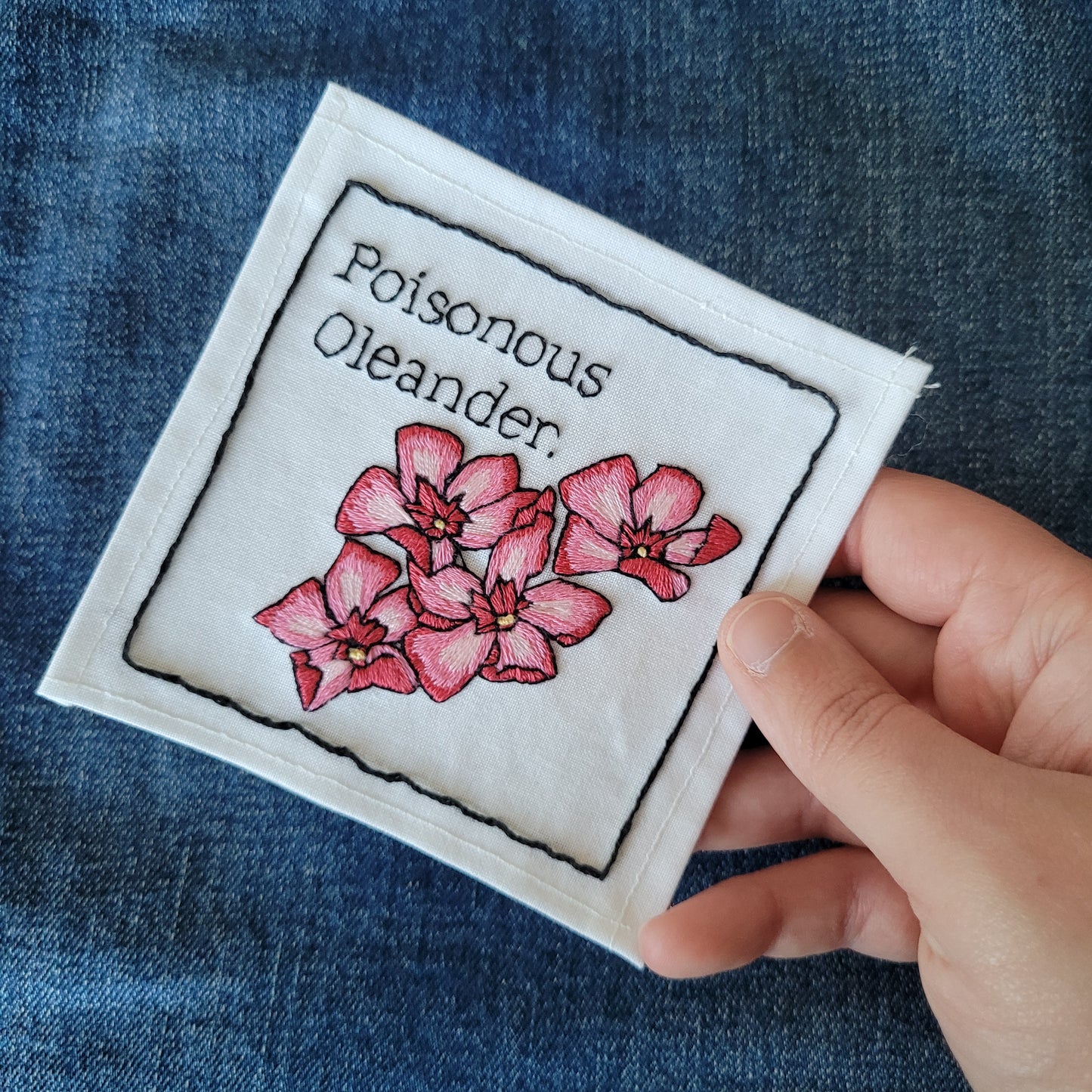 Oleander | Hand Embroidered Iron-on Patch