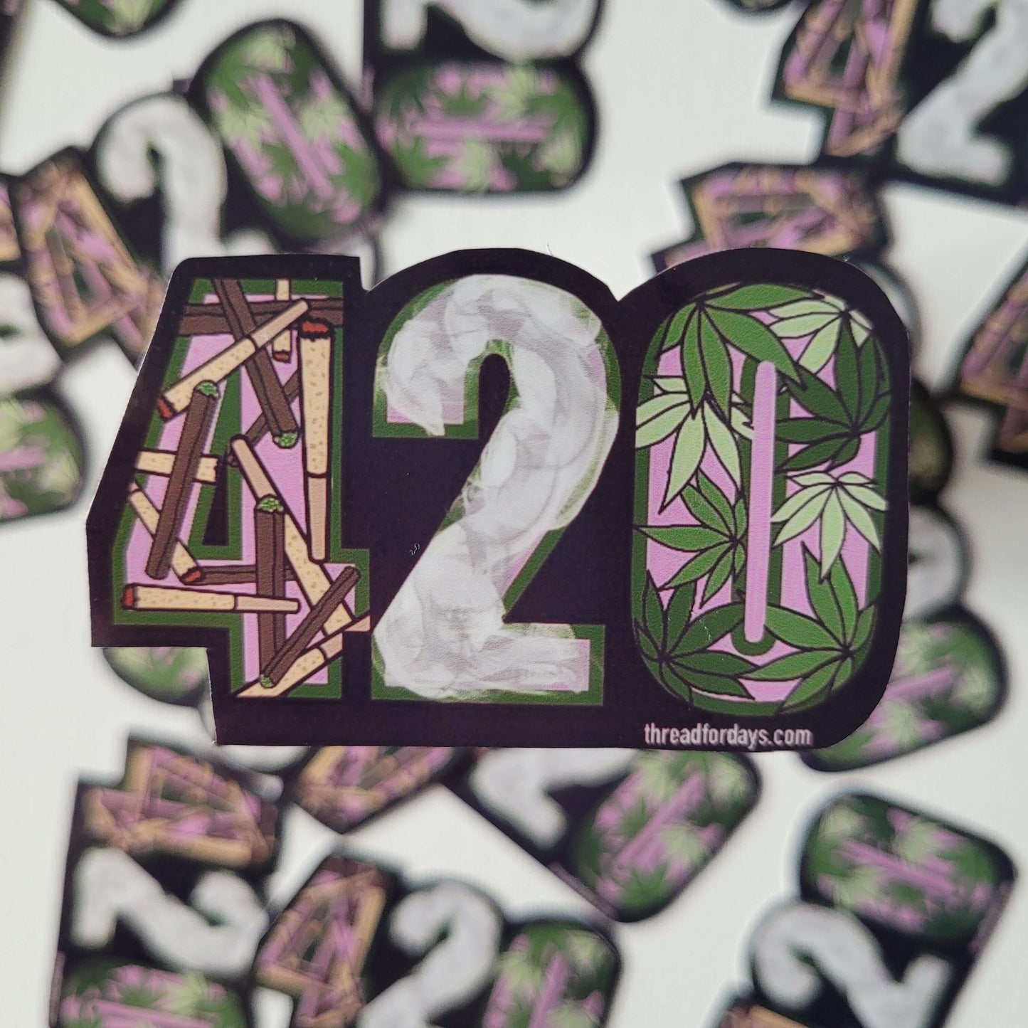 420 sticker close up