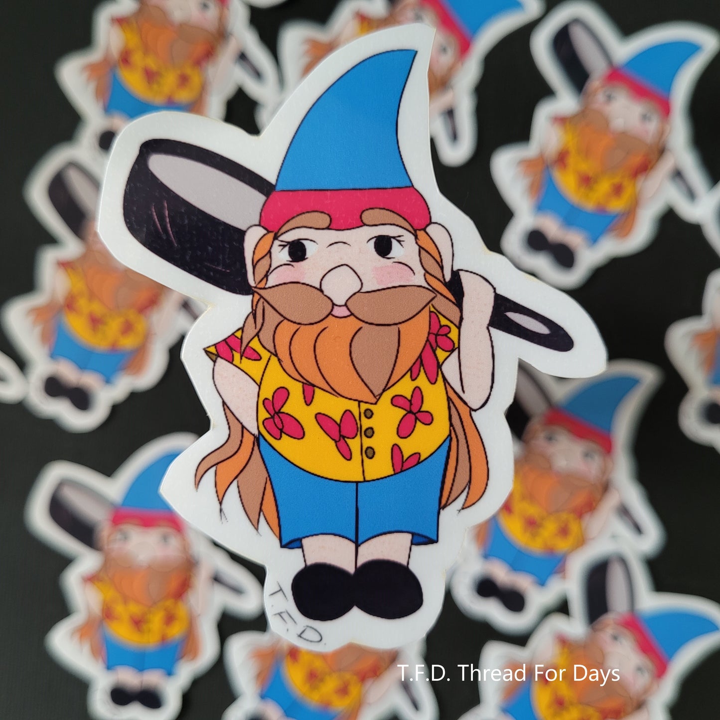 close up of pansexual gnome sticker