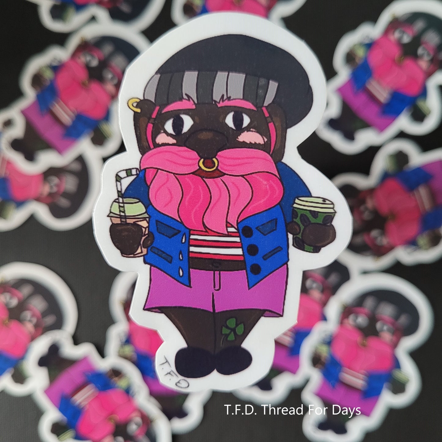close up of bisexual gnome sticker