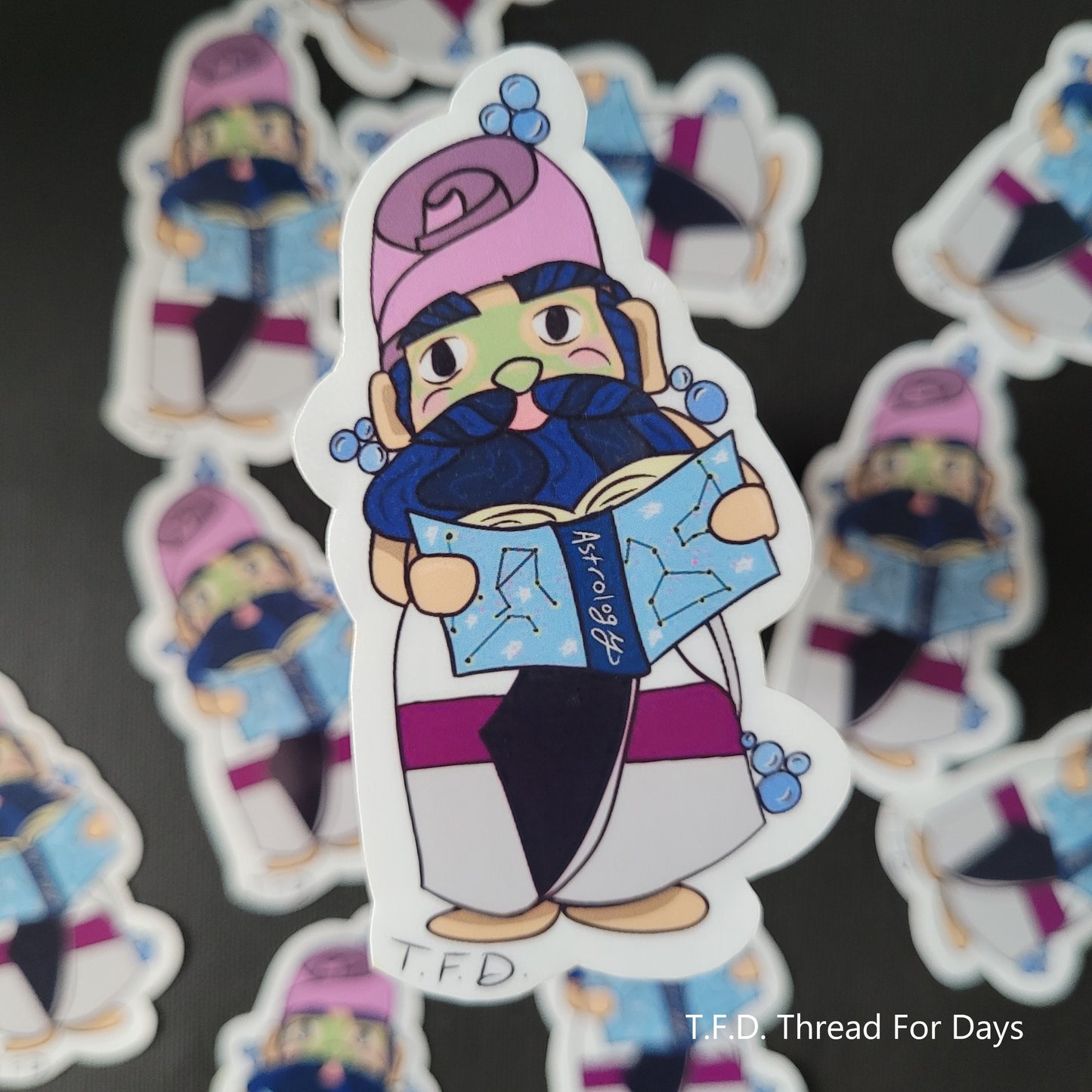 front close up of demisexual gnome sticker