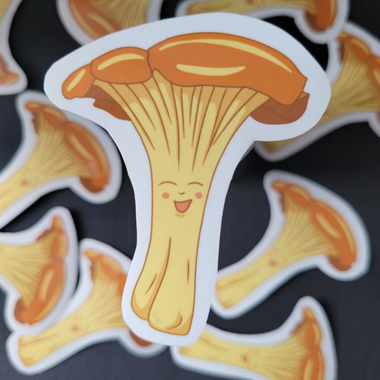 close up of chanterelle mushroom sticker