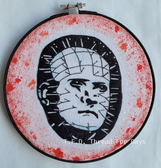 front of pinhead embroidery hoop