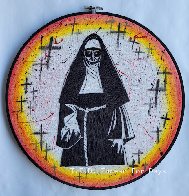 Front of the nun hoop featuring valak